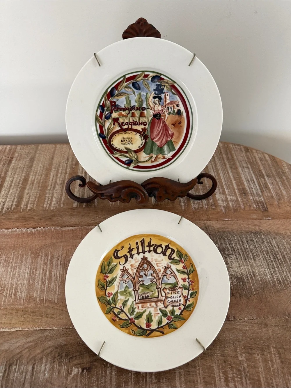 Vintage 2000 Restoration Hardware Classic Cheese Plates Set of 2 With Hangers